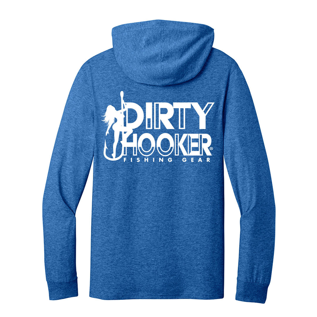 Dirty Hooker Cool White Lightweight Hooded Long Sleeve T-shirt